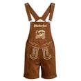 thumbnail image 4 of XIAOCHA Carriage Letter Embroidery Lederhosen for Men Boho Wide Strap Oktoberfest Bib Shorts Halloween Party Pants,Brown,Sizes XXXXL, 4 of 4