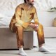 thumbnail image 5 of Balery Castle Cool Fire Dragon Pijama para Hombre de Dos Piezas con Manga Larga, Conjunto de Dormir y Descanso Suave con Bolsillos-Small, 5 of 5