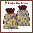 thumbnail image 2 of Rocae Lavender Flowers Print Christmas Drawstring Linen Gift Bag with Drawstrings Treat Bag Goody Present Bags for Christmas Party Favor, 2 of 8