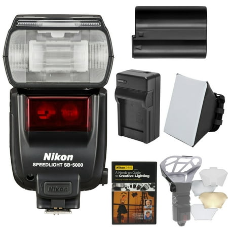 Nikon SB-5000 AF Speedlight Flash with EN-EL15 Battery & Charger + Diffusers for D7100, D7200, D500, D750, D810, D5