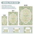 thumbnail image 3 of VUNATE 5'x7' Area Rugs for Living Room Washable Rugs Floral Vintage Area Rug Botanical Indoor Carpet Soft Rugs for Bedroom Office Dining Room Kitchen Accent Rug Contemporary Home Decor Green, 3 of 7