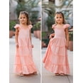 thumbnail image 4 of Arshiner Girls Maxi Summer Short Flutter Sleeve Casual Dress with Pockets, 4 of 6