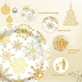 thumbnail image 3 of Waipfaru 200 PCS Christmas Party Supplies Disposable Plates Napkins Set,Gold Christmas Tableware Set Dinner Lunch Dessert Appetizer Decoration Xmas Party, Serve 50, 3 of 8
