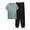 Green, variant on BaoFuBaoMei Mens Pajamas Set Big and Tall 2 Piece Crew Neck Lounge Sets Short Sleeve Top Joggers Sleepwear Sets Comfy Soft Loungewear with Pockets