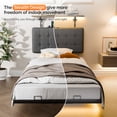 thumbnail image 4 of Zimtown Twin Floating Bed Frame with Hanging Headboard, Platform Bed, No Box Spring Needed, Black, 4 of 10