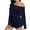 Dark Blue, variant on QUYUON Women 2 Piece Outfits Shorts Sets Long Sleeve Scoop Neck Crop Tops Elastic High Waisted Shorts Pants Lounge Sets Casual Summer Solid Color Two Piece Outfits Pajamas Set Gray M