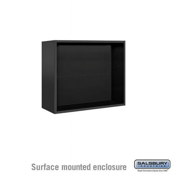 Salsbury Industries  32.25 x 24.625 x 17.5 in. Surface Mounted Enclosure Mailbox for 3706 Double Column Unit, Black