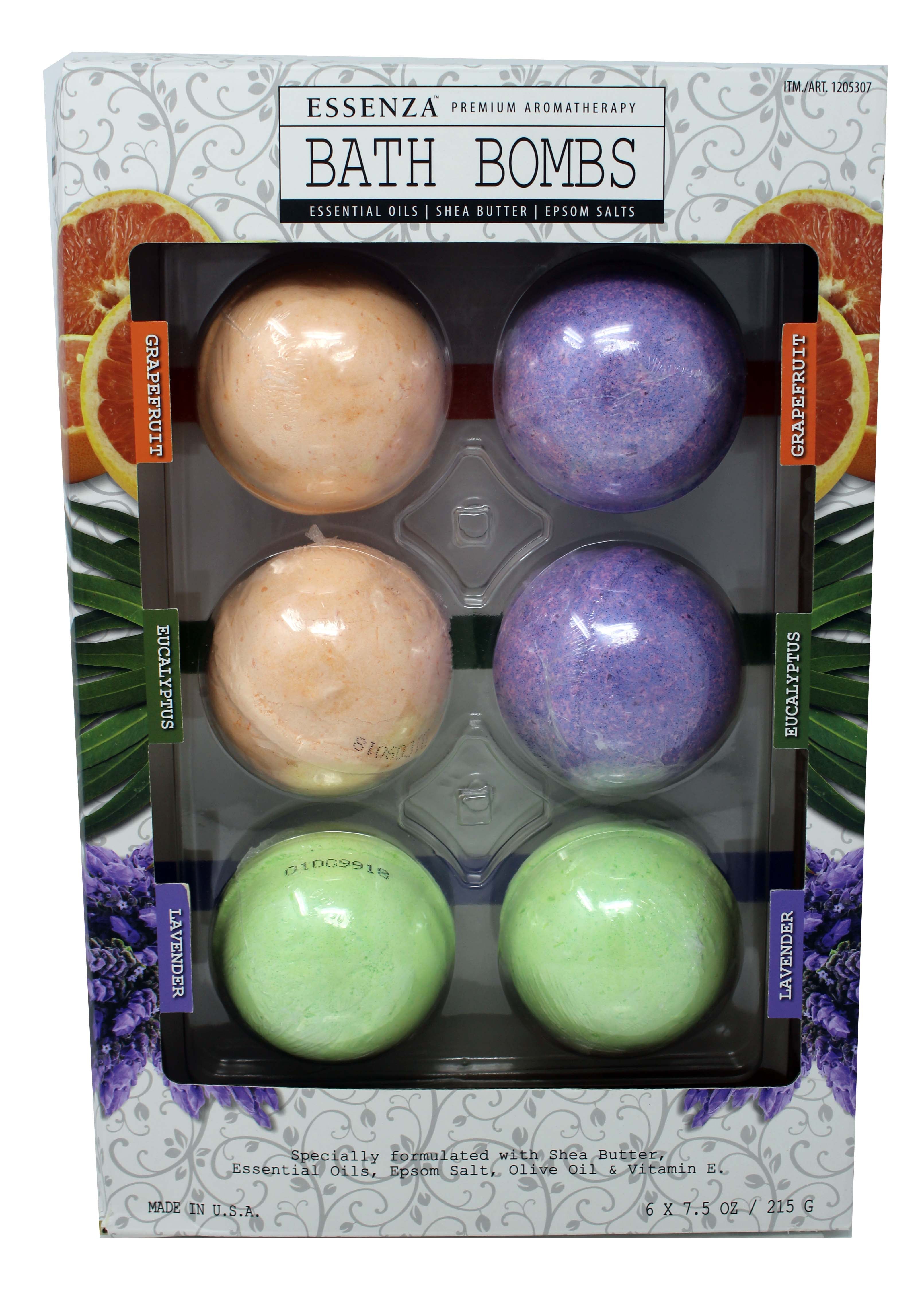 Essenza Premium Aromatherapy Bath Bombs 6 Piece Set
