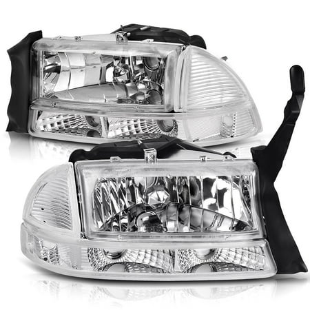 Dodge Dakota Headlight Lh Driver - For 1997-2004 Dodge Dakota 1998-2003 Dodge Durango Headlight Assembly Headlamp Replacement with Park Signal Lamp