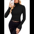 thumbnail image 2 of Camisetas de Larga para Mujer, Ropa Interior Térmica Básica de Otoño, Ropa de Invierno 2025 Negro L, 2 of 8