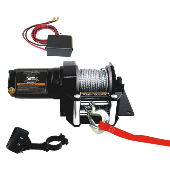 BULLDOG WINCH 15001 2000LB ATV WINCH WITH MINI-ROCKER SWITCH, MOUNTING CHANNEL, ROLLER FAIRLEAD
