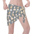 thumbnail image 3 of KLL Cartoon Bulldog 1 Print Women's Sarong Coverups Short Bathing Suit Wrap Skirt Beach Wrap Swimsuit Cover Ups, 3 of 6