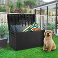 thumbnail image 4 of SUNCROWN 120 Gallon Outdoor Deck Box Patio Resin Wicker Storage Box, Black, 4 of 8