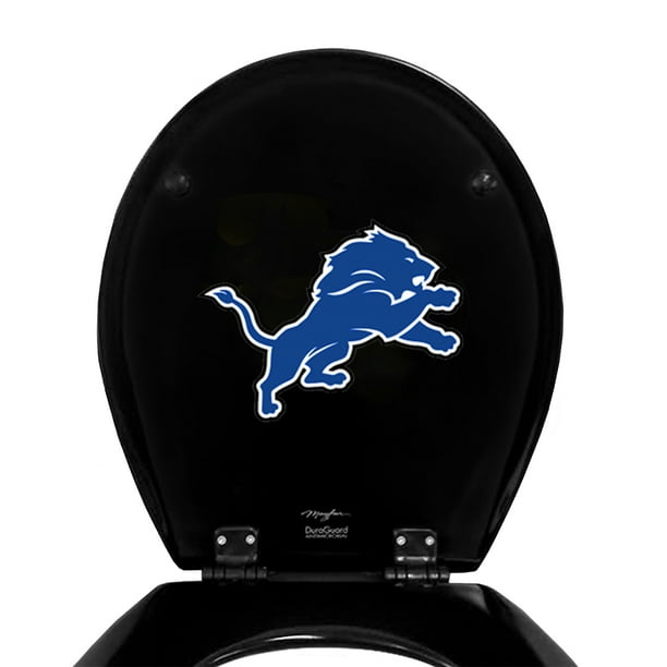 Black Round Molded Wood Toilet Seat Featuring Your Choice of a Football