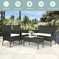 thumbnail image 5 of HAPPYGRILL 8 Pieces Patio Furniture Set Rattan Wicker Conversation Set with Tempered Glass Top Table, Outdoor Wicker Sofa Set with Removable Cushions for Poolside Garden Backyard, 5 of 18