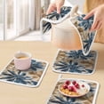 thumbnail image 5 of Navy Blue Brown Pot Holders for Kitchen Heatproof Potholder, 5 Pack Tropical Botanical Palm Leaves Vintage Hot Pads Multipurpose Oven Pads Cloth Potholders Trivet for Cooking Baking, 5 of 8