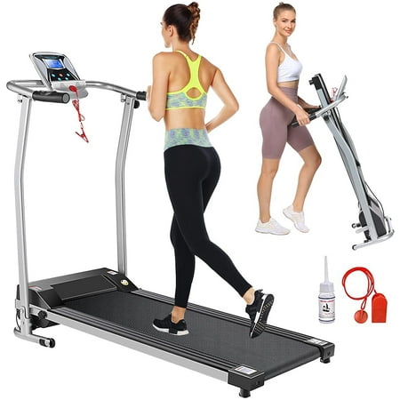 Treadmill with incline,Folding Treadmills with LCD Display,Pulse Grip and Safety Key, Indoor Exercise Walking Running Machine for Home & Office Workout