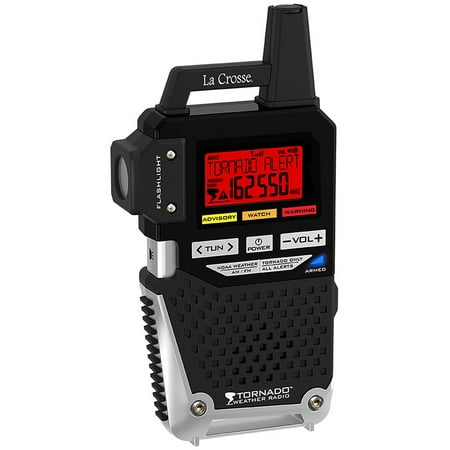 La Crosse 810-163TWR NOAA/AM/FM Weather Alert Radio with One-Button Alert for Tornado (Best Tornado Warning Radio)