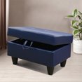 thumbnail image 6 of 28.5 in. W Dark Blue Violet Faux Leather Rectangle Ottoman with Storage, 6 of 6