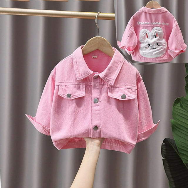 Chaqueta vaquera de manga larga con solapa para niños, bonita chaqueta informal para niños, chaqueta vaquera de manga larga con capucha, chaqueta vaquera para niños, top de poliéster