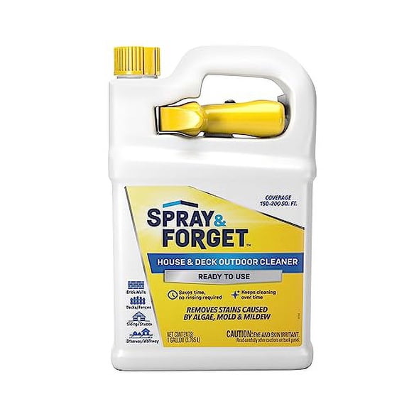 Spray & Forget Ready-to-Use Outdoor Cleaner with Nested Trigger Spray, Mold & Mildew, 1 Gallon