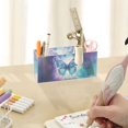 thumbnail image 5 of Butterfly Acrylic Pen Holder Cup 4 Compartments Clear Pencil Organizer Makeup Brush Holder Storage for Office Desktop Dorm, 5 of 5