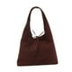 thumbnail image 3 of Bolso de viaje de viaje elegante bolso de hombro de gamuza de gamuza elegante para vacaciones al aire libre Café, 3 of 10