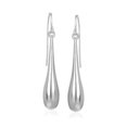 thumbnail image 1 of 14k White Gold Long Polished Teardrop Dangling Earrings, 1 of 2