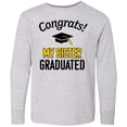 thumbnail image 3 of Inktastic Congrats My Sister Graduated with cap Long Sleeve Youth T-Shirt, 3 of 5
