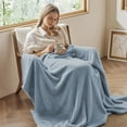 thumbnail image 5 of Chunky Cable Knit Throw Blanket, Lightweight 100% Organic Cotton Soft Cozy Throw Twin Blanket for Couch Bed and Sofa, Rustic Breathable Farmhouse Blanket Gift for Women Men(70.87"x78.74"), 5 of 8