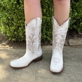thumbnail image 3 of GadwallAR Women's Erin Full Leather Western Boot with Classic Leather Sole Dirty White 6.5, 3 of 6