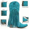 thumbnail image 5 of Mepaouo Women's Fringe Knee High Boots Western Cowboy Cowgirl Tassel Pull on Boot with Pointed Toe, 5 of 7