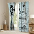 thumbnail image 3 of Garden Windmill Curtains & Drapes Rustic Retro Farm House Country Vintage Barn Door Blackout Curtains,Cottage Lodge Cabin Curtains Winnower Wooden Plank Farmhouse Decor, 3 of 6
