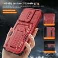 thumbnail image 3 of For Motorola Edge (2025) Phone Case,WIth Invisible Kickstand,Sliding Camera Cover,Military Grade Protective Heavy Duty Protection Shockproof Anti-Scratch Rugged Durable Phone Case,Red, 3 of 7