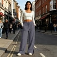 thumbnail image 6 of Guluxicc Women's Linen Pants with Pockets Elastic Waist Drawstring Wide Leg Trousers Summer Casual Outfits for Everyday Wear, 6 of 8