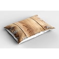 thumbnail image 2 of Ambesonne Christmas Pillow Sham 2 Pack, Wood Plank Snowflakes, 30"x20", Brown Pale Brown White, 2 of 3