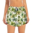 thumbnail image 2 of Sigee Green Hawaii Palms for Women's Athletic Shorts High Waisted Running Shorts Pocket Sporty Short Gym Elastic Workout ShortsLarge, 2 of 9