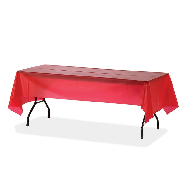 Genuine Joe Plastic Rectangular Table Covers - 108 Genuine Joe Plastic Rectangular Table Covers - 108