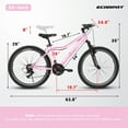 thumbnail image 7 of iYofe 24inch Mountain Bikes for Girls Kids Teens Womens Adults, 21 Speed Mountain Bike with Dual V-Brakes, Girls Bicycle, Commuter bike w/Adjutable Seat Height, Pink, 7 of 7