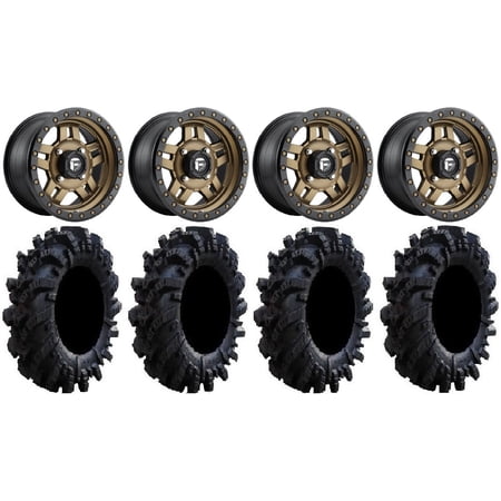 Fuel Anza Bronze 15 Wheels 34 Intimidator Tires Kawasaki Mule Pro FXT