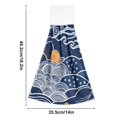 thumbnail image 6 of Yayeee Kitchen Hanging Hand Towels Set of 2 with Loop Bathroom Absorbent Tie Towel, Blue Night Sky, 6 of 7