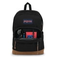 thumbnail image 4 of JanSport - Mochila adecuada para viajes, trabajo o portátil, con parte inferior de piel, color negro, 4 of 5