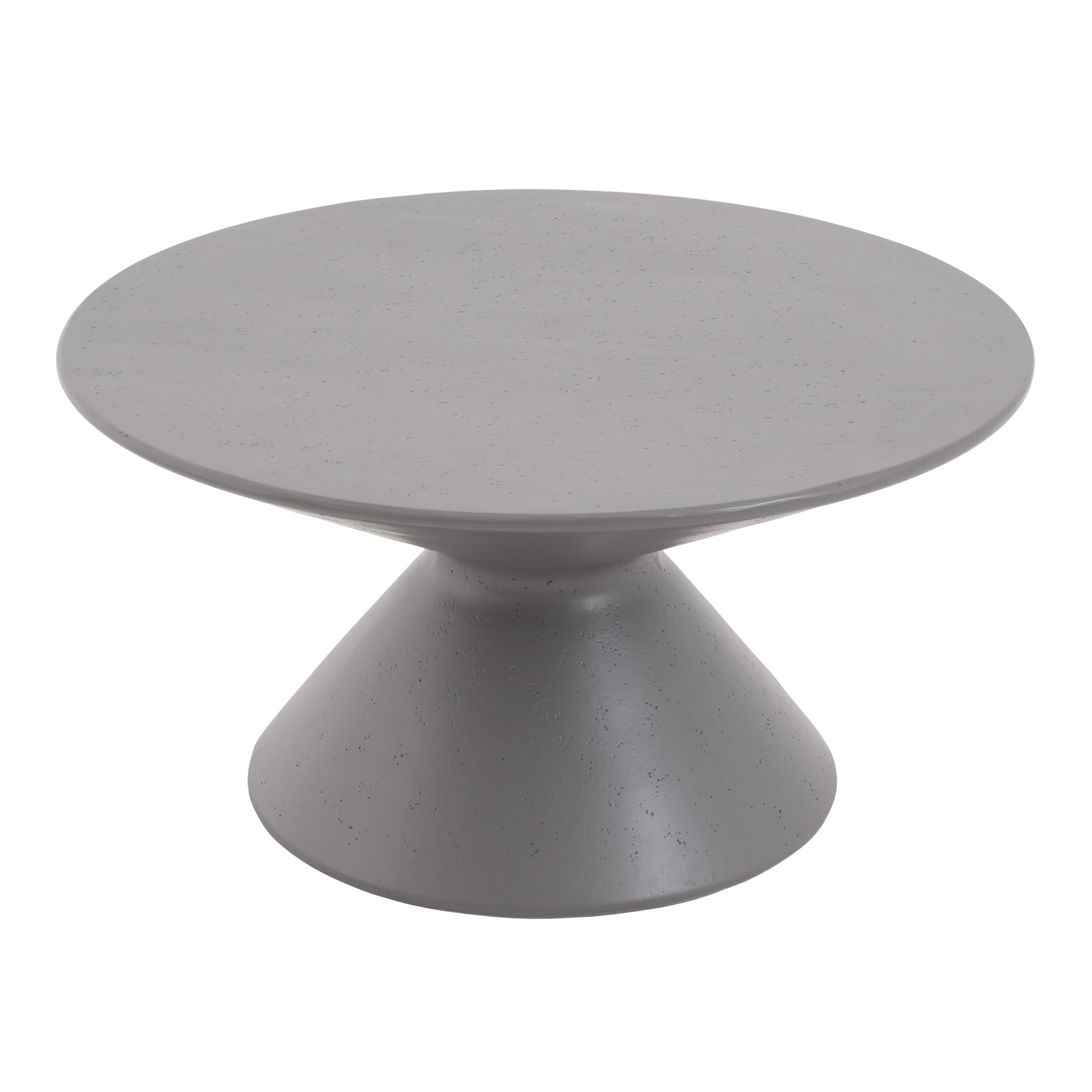 Christopher Knight Home 25.8" MgO Round Coffee Table, Indoor/Outdoor Accent Table, Gray