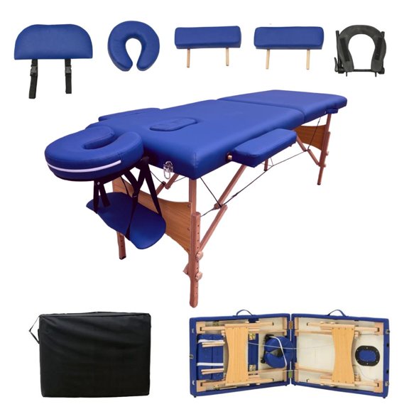 Camilla para masaje PLEGABLE PORTÁTIL y RECLINABLE LENIVE Color AZUL CAMA-1A