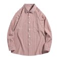 thumbnail image 5 of 2 Pack Stripe Shirts for Men with Pocket Long Sleeve Button-Down Collar T-Shirts Mens Casual Slim-Fit Lapel Office Work Tees Tops, 5 of 8