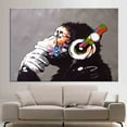 thumbnail image 3 of Banksy Canvas Art, Gorilla Canvas Art, Graffiti Monkey Canvas Art, Abstract Artwork, Street Wall Art, Banksy Monkey Art, Canvas Wall Decor - Natural Framed, 3 of 9