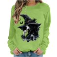 thumbnail image 3 of Jsaierl Halloween Sweatshirts for Women Plus Size Witch Graphic Pullovers Soft Going Out Round Neck Long Sleeve Shirt Tops Halloween Clothes, Sizes S-2XL, 3 of 7