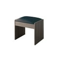 thumbnail image 2 of Contemporary Wooden Stool with Leatherette Upholstered Seat, Black and Brown, 2 of 6