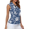 thumbnail image 4 of Whosucclay Blue-Floral Athletic Shirt for Female, Elastic Stretchy Comfortable Workout Tank Tops for Tennis Indoor Running Golf, 4 of 8