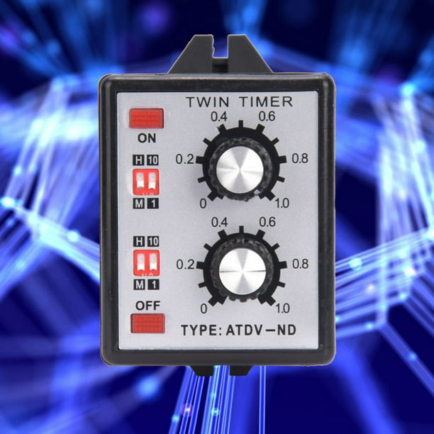 Relé de interruptor de tiempo, control de perilla Interruptor de tiempo Relé de temporizador doble Encendido Apagado Relé de temporizador doble Diseño elevado